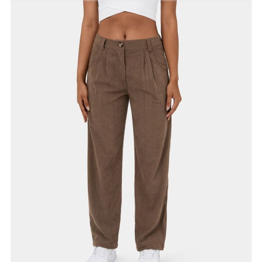 Halara Corduroy Casual Pants Cocoa Brown Size S - Picture 2 of 13